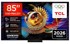 TCL SQD-Mini LED TV 85Q7D Pro, 85", 4K UHD, Google TV